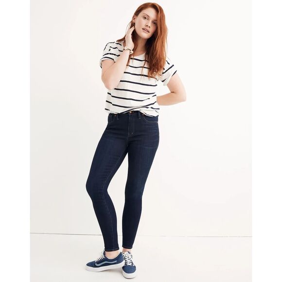 Madewell 9" Mid-Rise Skinny Jeans in Larkspur Wash TENCEL™ Denim Edition Size 24 - Picture 1 of 9